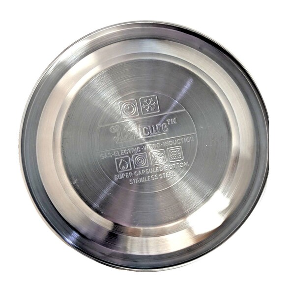 Lepicure Whistling Tea Kettle Silver Stainless Steel Wood Pattern Handle Gift - Picture 8 of 9